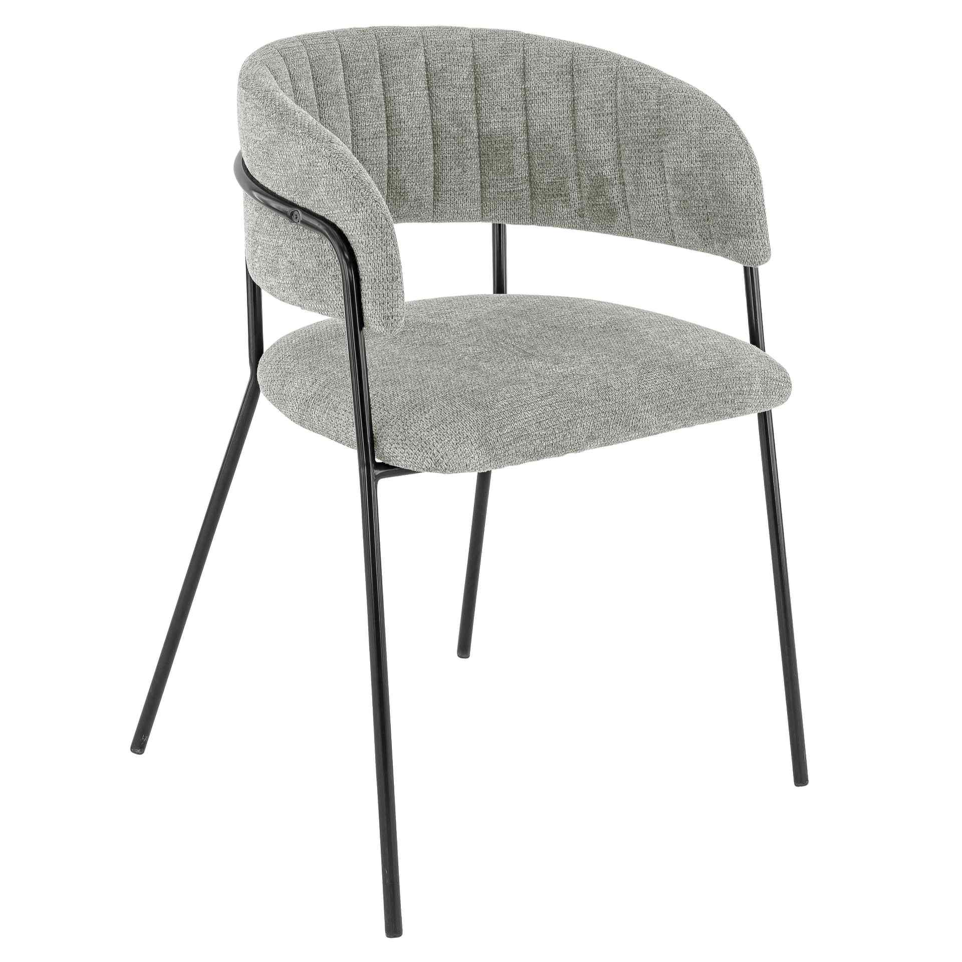 Stuhl Clinton AL, Polster Grey, Schwarz, Polsterstuhl, Factory Industrie Design