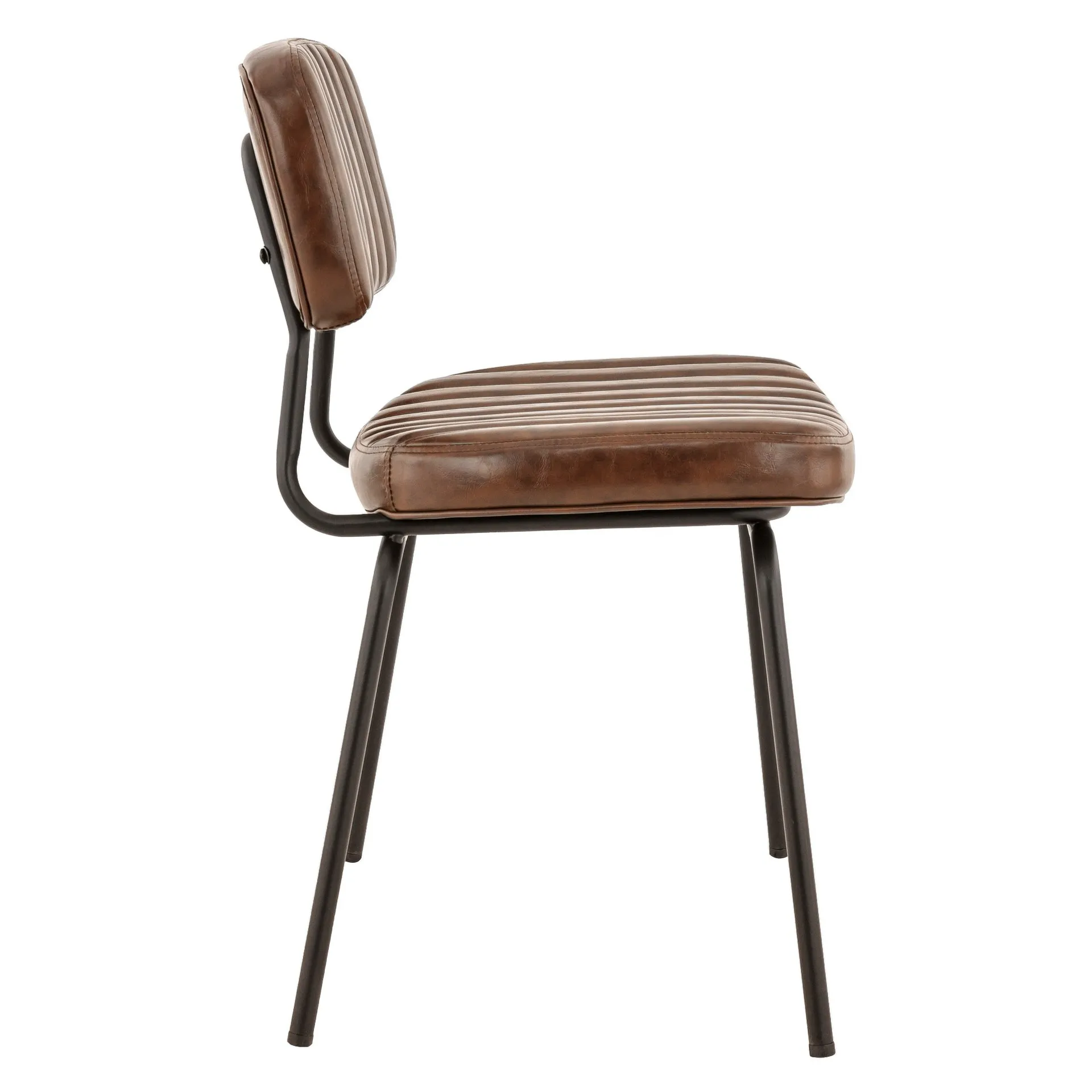 Stuhl Lena, Polster Brown, Schwarz, Polsterstuhl, Factory Industrie Design