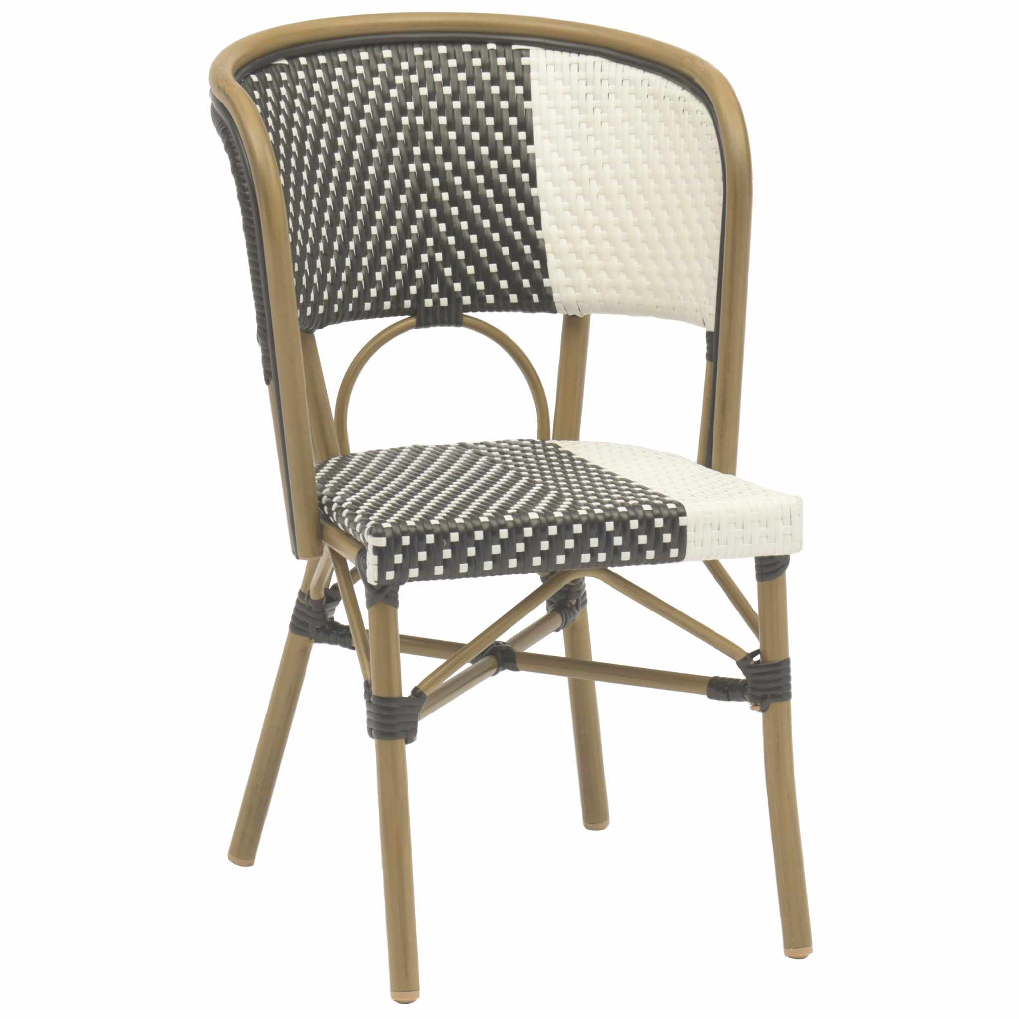 Stuhl Nizza, Gewebe black-white, Polyrattan, Terrassenstuhl, Outdoorstuhl Stuhl Nizza, Gewebe black-white, Polyrattan, Terrassenstuhl, Outdoorstuhl