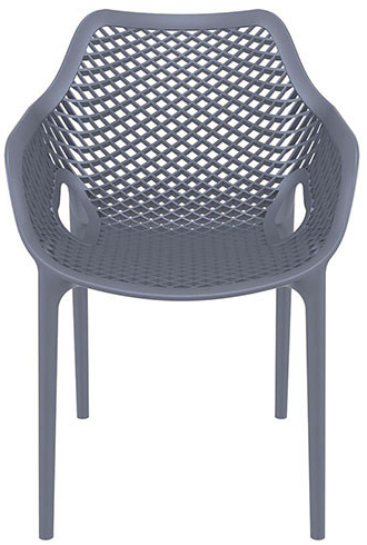 Air-AL-grey-Front Sessel Air AL Dark Grey Fiberglas Polypropylen Terrassenstuhl Outdoorstuhl - Front