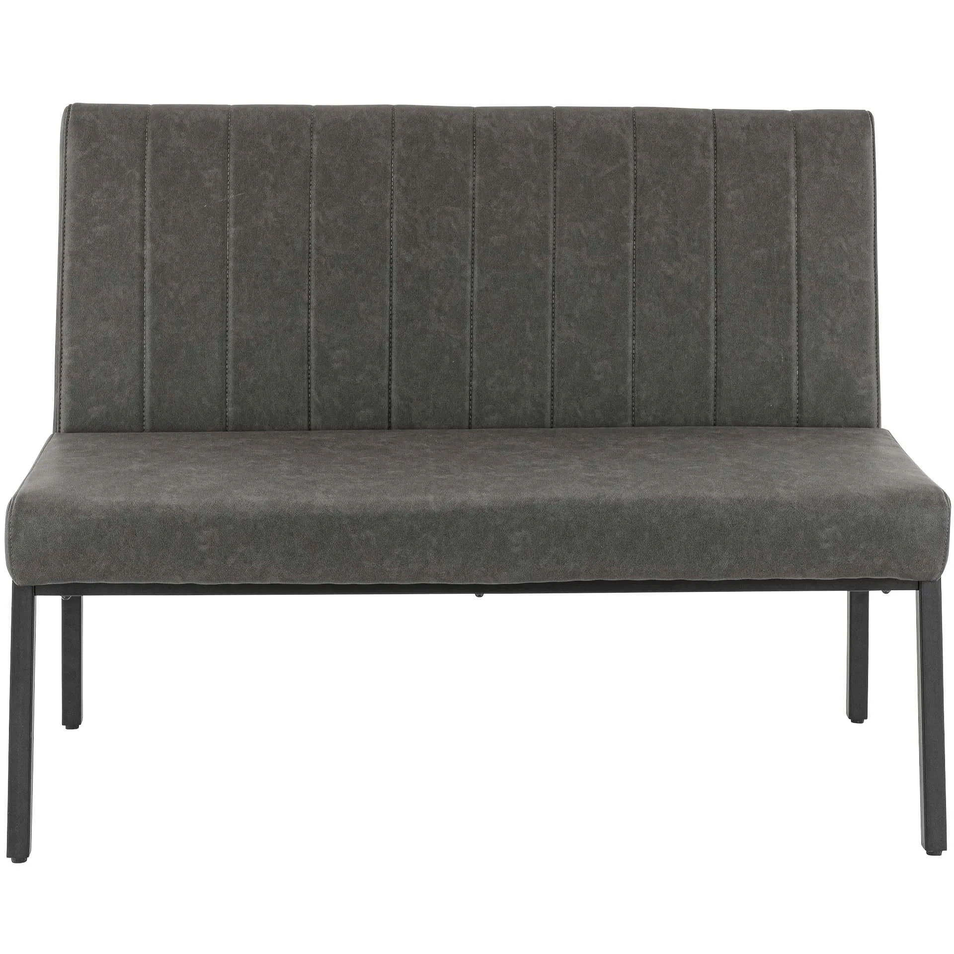 Bank Lukas, Polster Anthrazit, Gestell schwarz, Polsterbank, Factory Industrie Design 