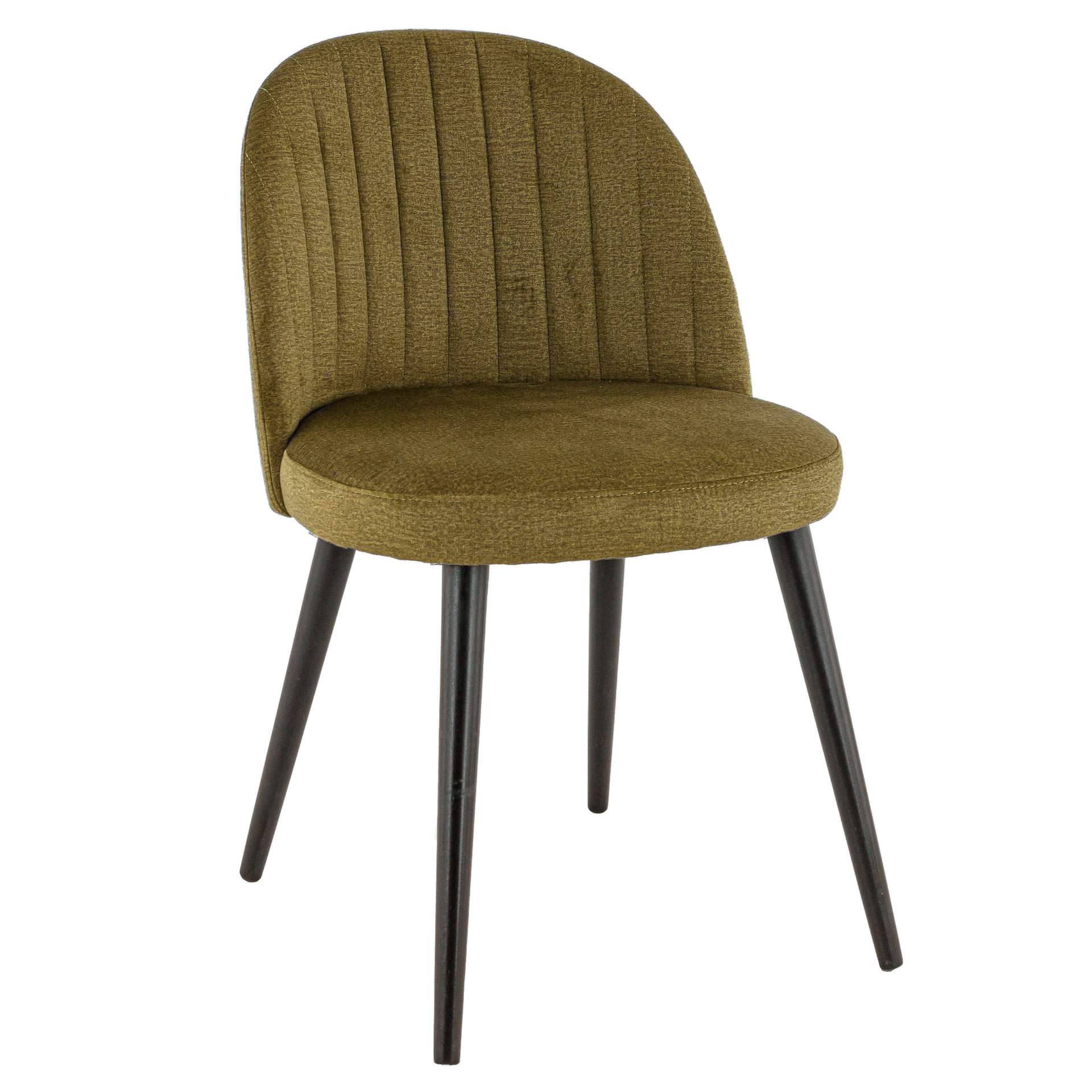 Stuhl Lynn, Polster Olive, Schwarz, Polsterstuhl, Restaurantstuhl