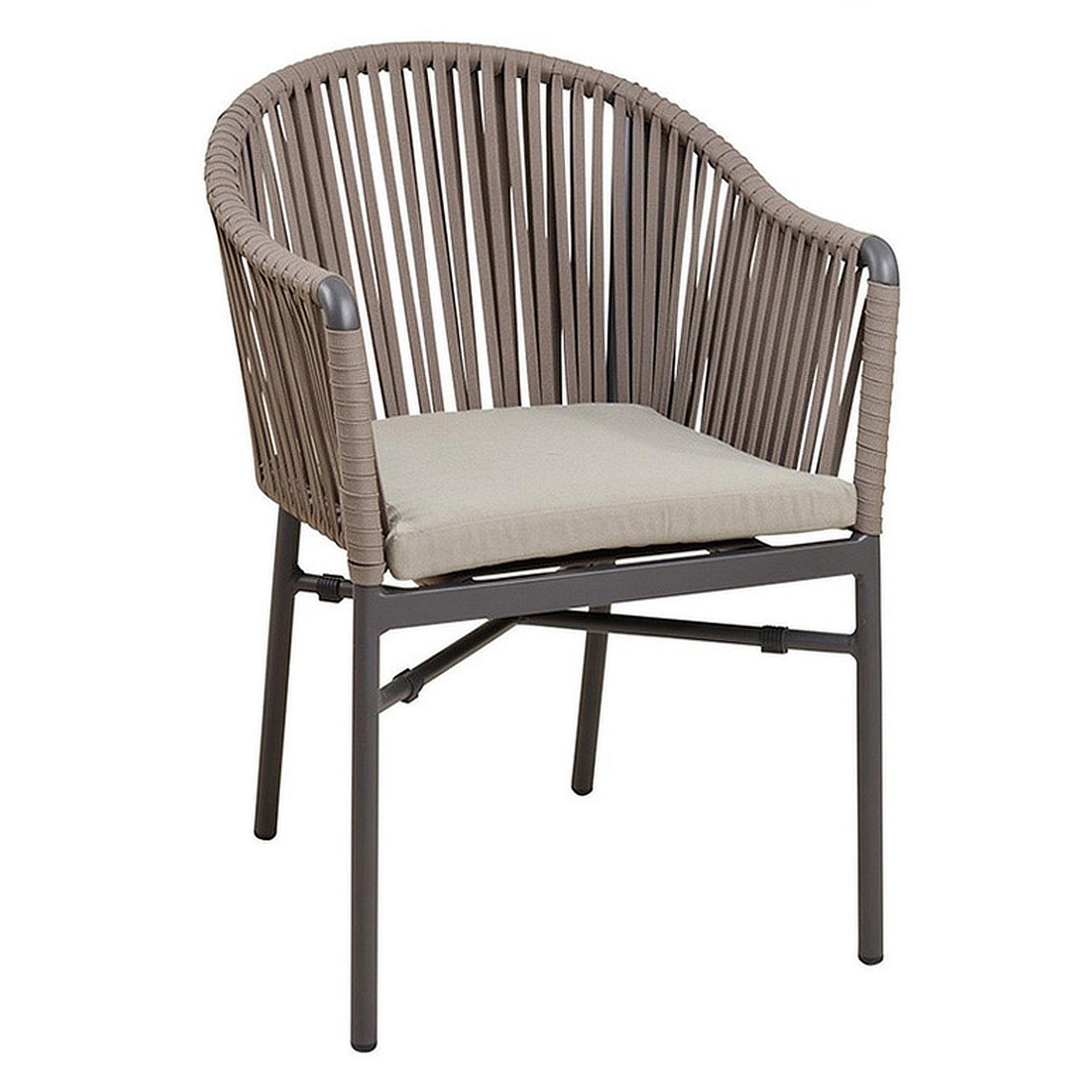 Sessel Reni, Geflecht taupe, Textilen, Terrassensessel, Outdoorsessel