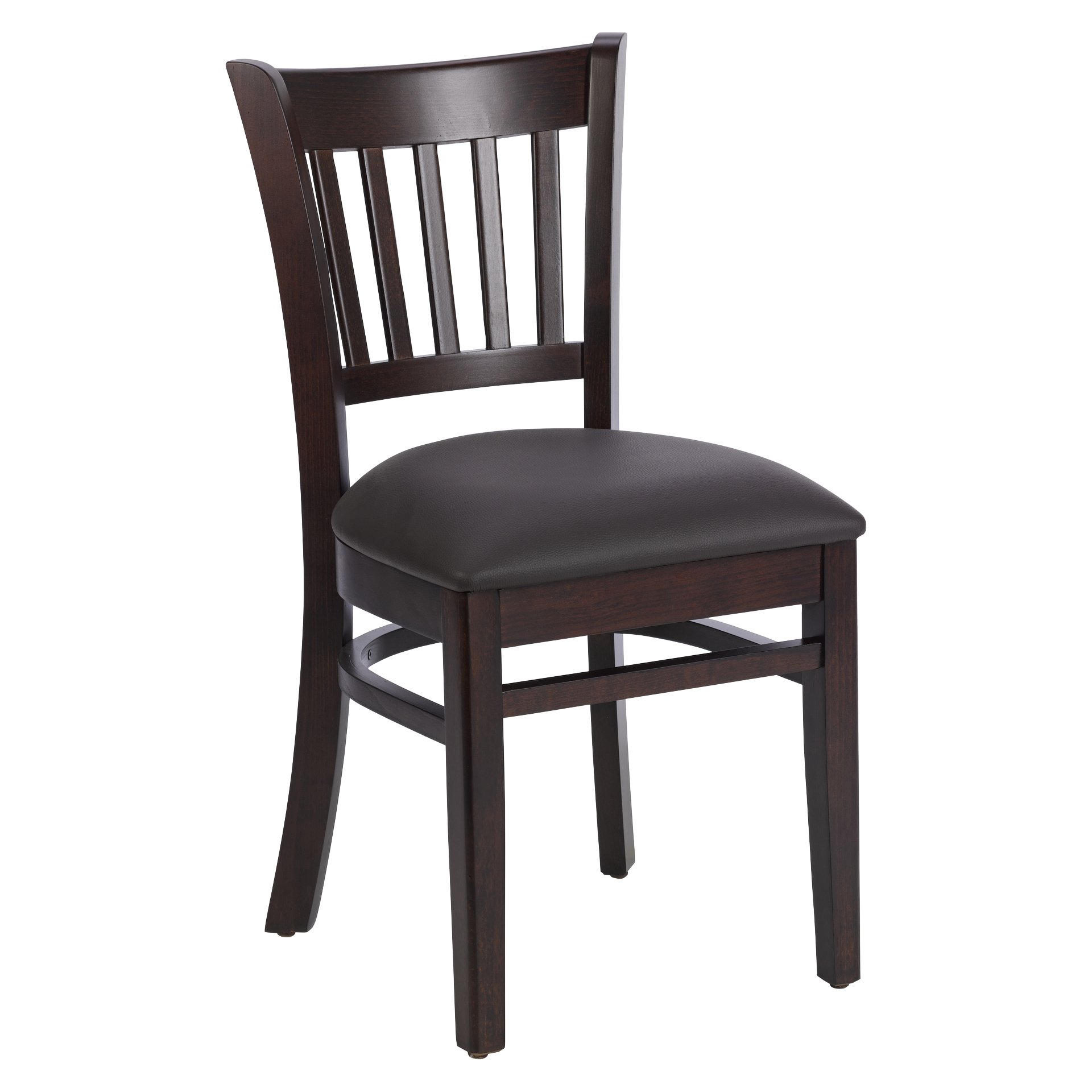 Stuhl Elton, Polster braun, Nussbaum dunkel, Polsterstuhl, Holzstuhl