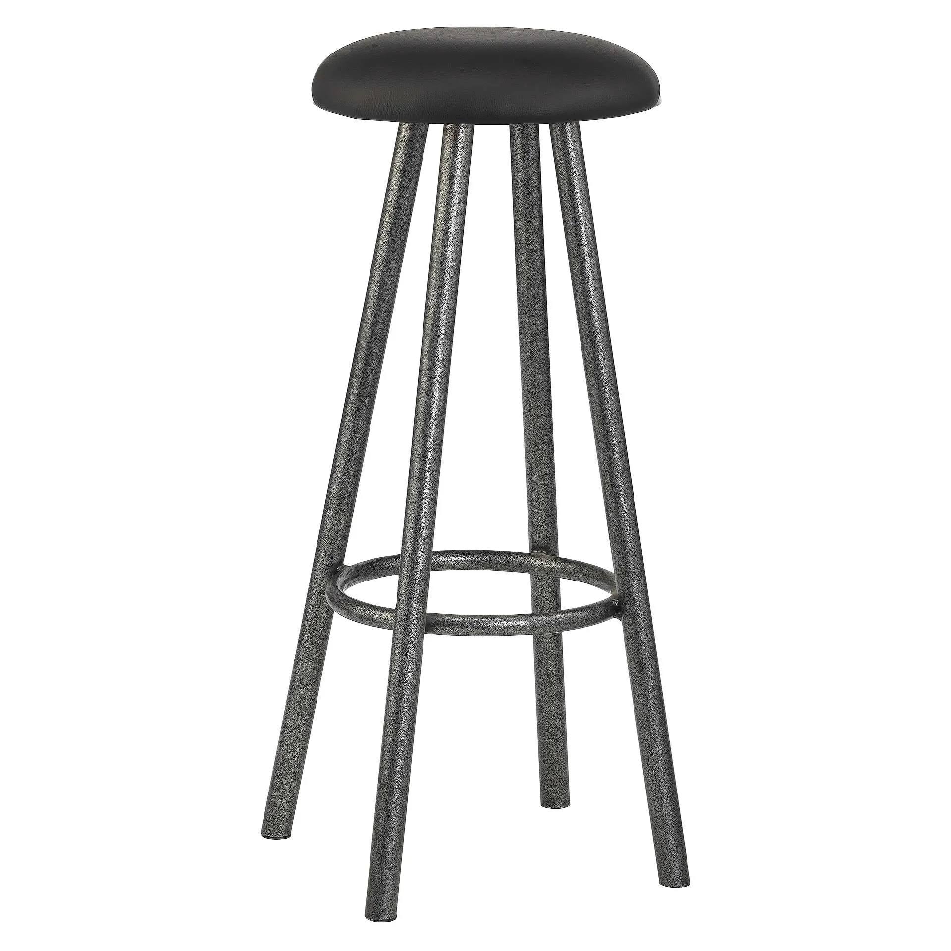 Hocker Klaus, Polster Schwarz, Gestell Anthrazit, Metallbarhocker, Barhocker