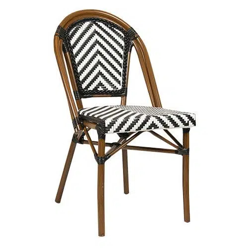 Stuhl Paris, Gewebe black-white, Polyrattan, Terrassenstuhl, Outdoorstuhl Stuhl Paris, Gewebe black-white, Polyrattan, Terrassenstuhl, Outdoorstuhl