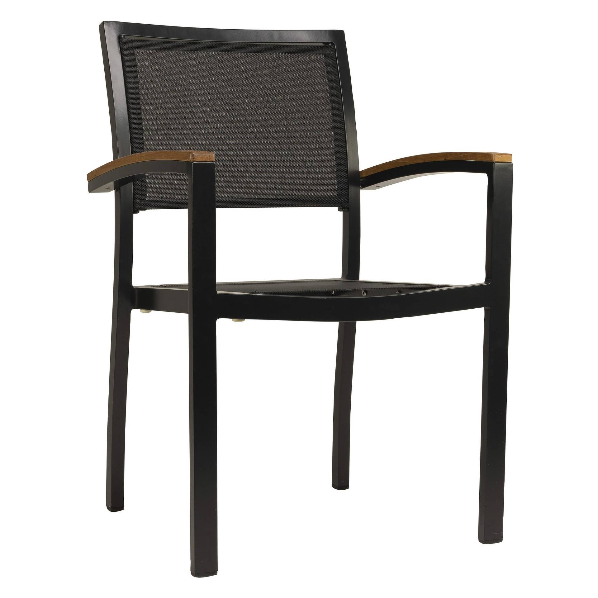 Stuhl Carmen, Gewebe black, Textilen, Gestell black, Terrassenstuhl, Outdoorstuhl